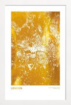 JUNIQE - Poster met houten lijst London gouden -40x60 /Goud & Wit