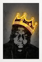 JUNIQE - Poster met houten lijst Biggie -13x18 /Geel & Zwart