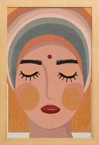 JUNIQE - Poster met houten lijst Shakti -13x18 /Oranje & Roze
