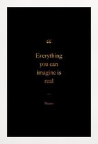 JUNIQE - Poster met houten lijst Gold Everything You Can Imagine Is