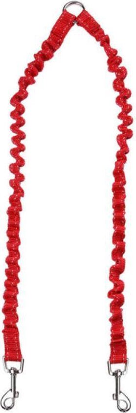 Dubbele hondenriem koppelstuk [ROOD, Elastisch]