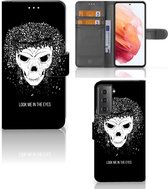 Bookstyle Case Geschikt voor Samsung Galaxy S21 Telefoonhoesje met Tekst Skull Hair
