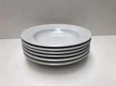 diepe borden diep bord 6x 24cm brede rand porselein wit hotelporselein soepborden