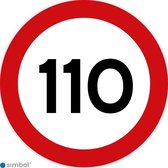 Simbol - Stickers 110 km - Maximaal 110 km/u - Duurzame Kwaliteit - Formaat ø 25 cm.