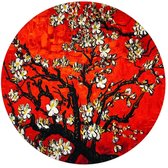Muismat / Mousepad | Rond 20 cm | Bloesem / Blossom | Rood / Red