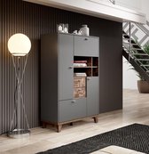Dressoir Maclean - Grijs - Eiken - 101 cm