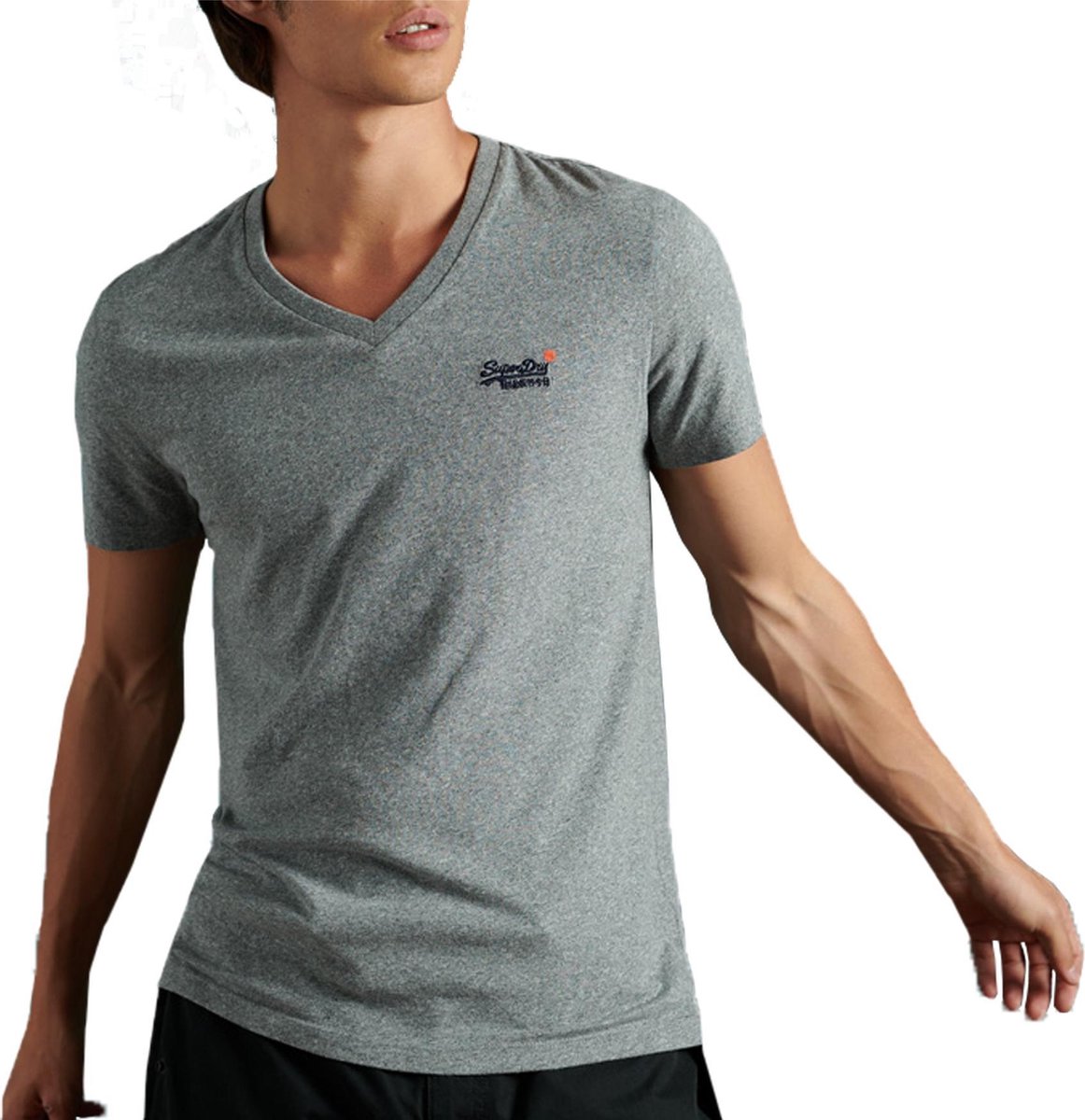 Superdry Label Classic Heren T-Shirt Grijs