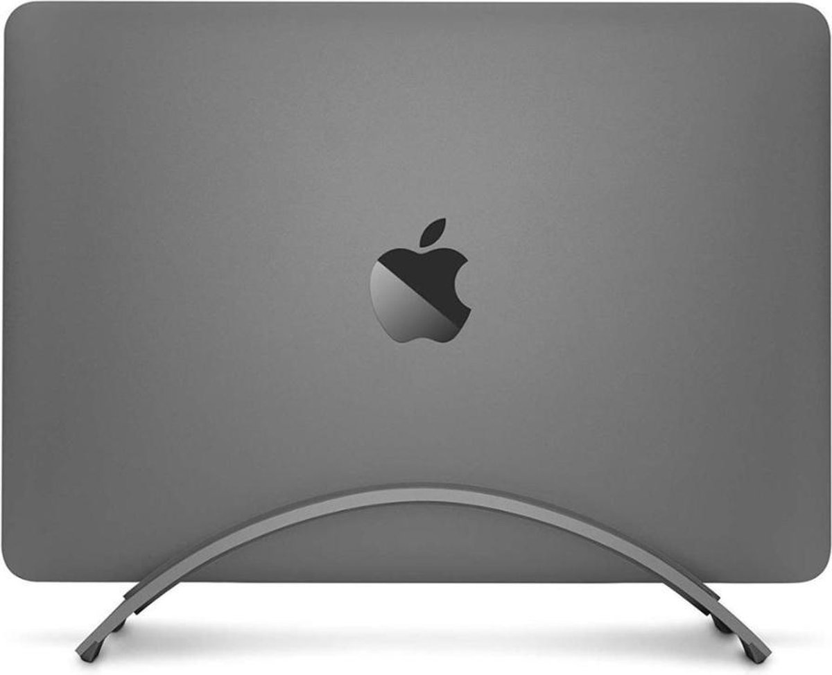 Verticale Aluminium MacBook Laptop houder voor kantoor - bureau - laptop standaard - JM - West - Premium Kwaliteit