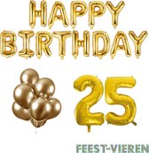 25 jaar Verjaardag Versiering Ballon Pakket Goud