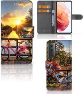 Bookcase Geschikt voor Samsung Galaxy S21 Telefoon Hoesje Amsterdamse Grachten