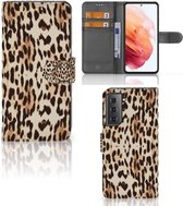 Book Cover Geschikt voor Samsung Galaxy S21 Smartphone Hoesje Leopard
