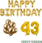 43 jaar Verjaardag Versiering Ballon Pakket Goud