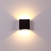 ABC | Wandlamp LED Binnen & Buiten Verlichting - Kubus- Zwart - Met Bevestigingsmateriaal