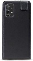 Mobilize Flipcase (omlaag) hoesje geschikt voor Samsung Galaxy A52s/Galaxy A52 4G/Galaxy A52 5G - Effen Zwart - Kunstleer
