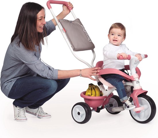 Smoby Be Move Comfort Roze - Driewieler met duwstang