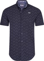 Mezaguz-Heren Overhemd-Chacker-Navy-Korte Mouw-Maat M
