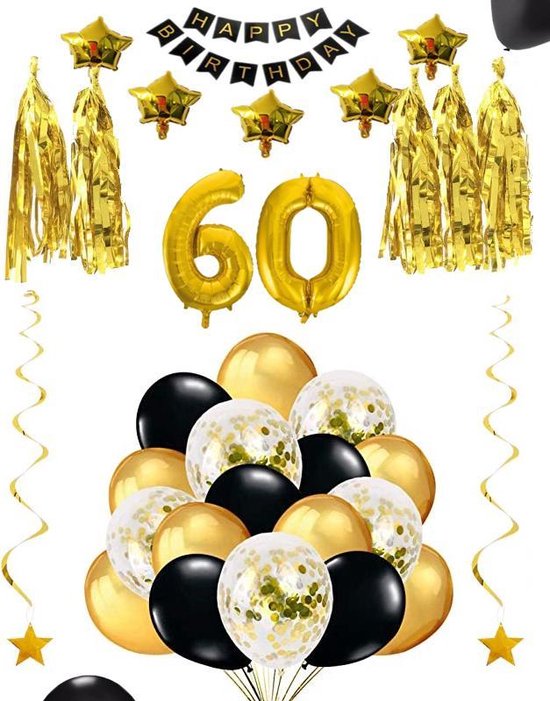 Stadion loyaliteit Trots 60 jaar verjaardag feest pakket Versiering Ballonnen voor feest 60 jaar.  Ballonnen... | bol.com