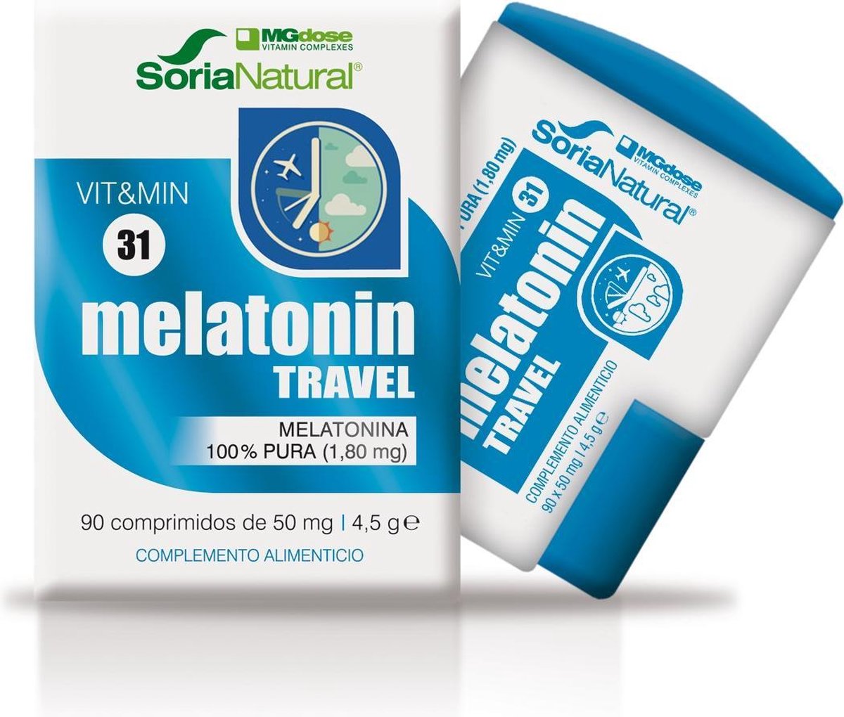 Soria Natural Melatonin Travel 100% Pura 90 Comprimidos