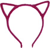 Jessidress® Haar Diadeem met harige katten oren Haarband - Fushia