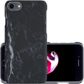 Hoes Geschikt voor iPhone 8 Hoesje Marmer Back Case Hardcover Marmeren Hoes Marmer - Zwart