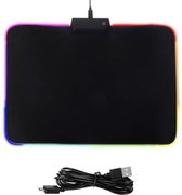 A&K RGB LED Soft Gaming Muismat - LED Verlichting - Waterproof - 35x25 cm - Mousepad - Anti-Slip - Toetsenbord