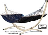 Hangmat met SPREIDSTOK en standaard - 2 persoons - VERZINKT METALEN frame -weerbestendig- Grande Premium