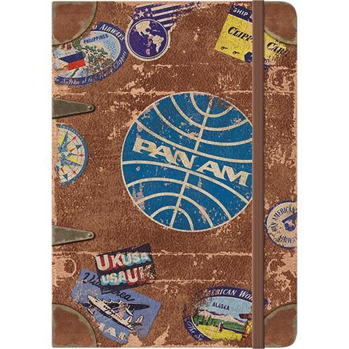 Notitieboek Pan Am reisstickers