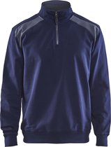 Blaklader Sweatshirt bi-colour met halve rits 3353-1158 - Zwart/Medium grijs - XXXL