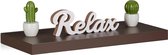 Relaxdays wandplank - blinde montage - wandboard - fotoplank - boekenplank - wandelement