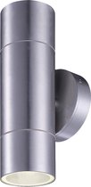 HOFTRONIC Dax - Wandlamp - RVS - IP65 waterdicht - Exclusief GU10 lichtbron(nen) - Dimbaar - Moderne muurlamp - Wandspot - Up down light - geschikt als Wandlamp buiten, Wandlamp badkamer en b