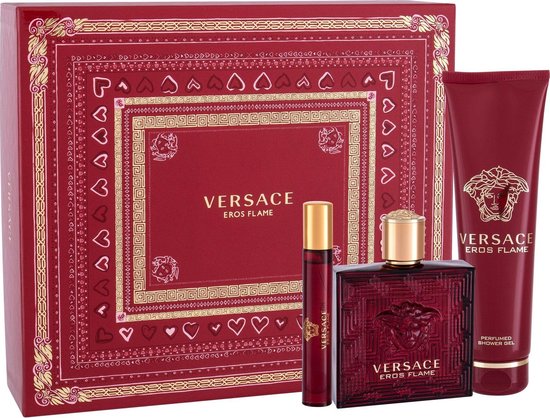 Versace - Eros Flame Giftset Edp 100 Ml, Shower Gel 150 Ml A Mini Edp 10 Ml  | bol.com