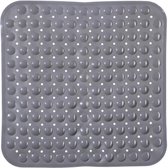 Antislip badmat - 54x54 CM - Grijs - Zuignappen - Vierkant - Douchemat - Badmatten - Badkamer - Voor in bad - Antislipmat voor douche - Rubber - Kinderen/Ouderen - Anti slip mat