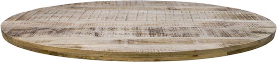 Ovaal tafelblad Portland - 200x100x5 cm - Naturel/bruin - Mangohout