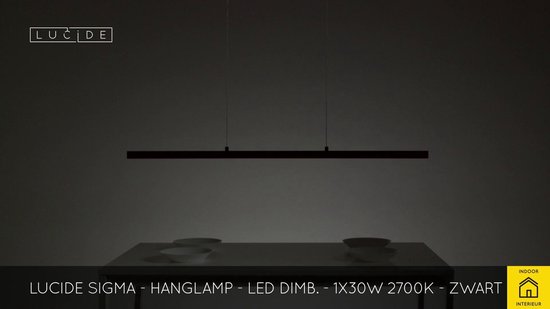 Lucide SIGMA - Hanglamp - LED Dimb. - 1x30W 2700K - Zwart | bol.com