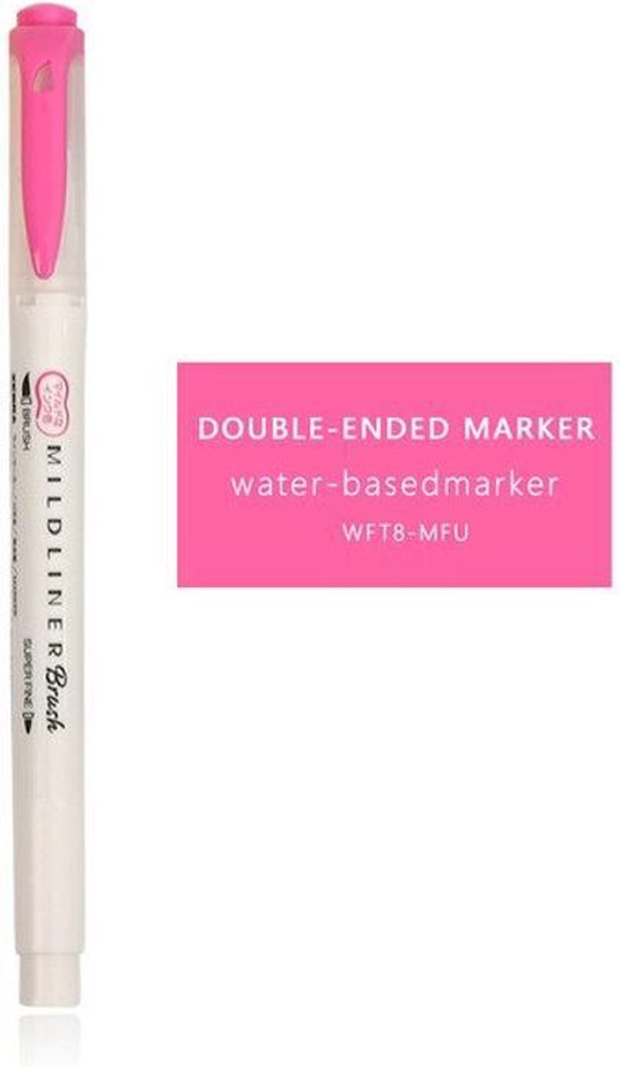 Zebra Mildliner Brush Pen – Mild Fuchsia - WFT8-MFU