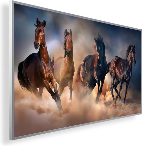 Infrarood Verwarmingspaneel 130W met fotomotief en Smart Thermostaat (5 jaar Garantie) - Paarden in woestijn 88