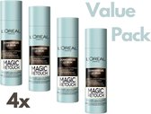 L'Oréal Paris Magic Retouch 150 ml Donkerbruin 4 stuks Voordeelverpakking