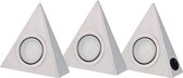 3-delige set LED driehoek spot RVS * warm wit licht * driehoekspot * keukenverlichting * keuken spot