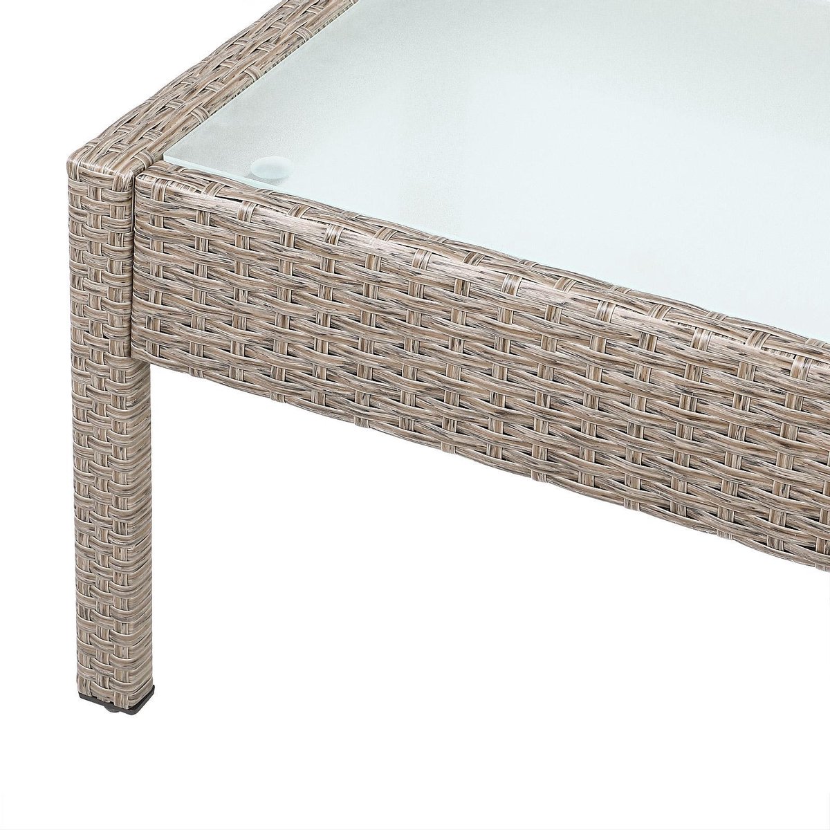 Casaria Polyrattan Loungeset Bank /2 Stoelen /Tafel Grijs Beige