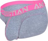 Andrew Christian Happy Brief w/ Almost Naked Grijs - MAAT S - Heren Ondergoed - Slip voor Man - Mannen Slip