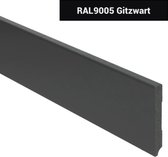 Hoge plinten - MDF - Moderne plint 90x12 mm - Zwart - Voorgelakt - RAL 9005 - Per 5 stuks 2,4m