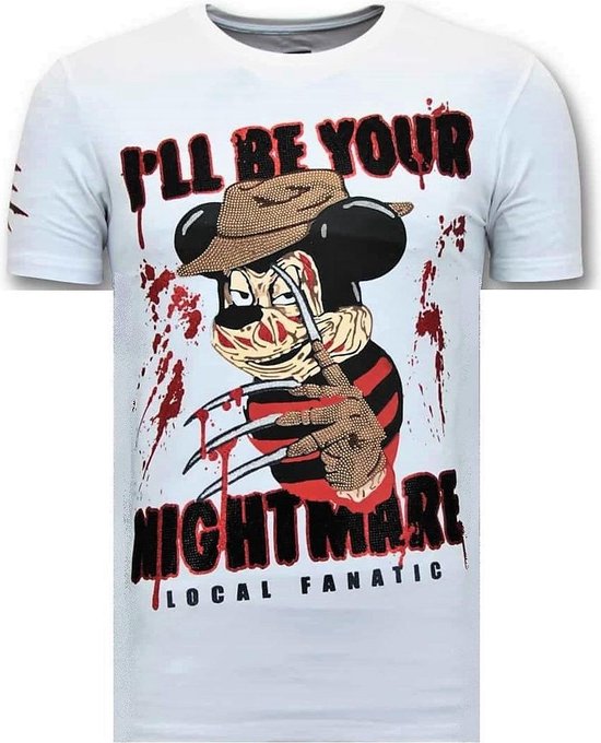 Luxe Heren T shirt - Freddy Krueger - Wit