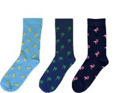 Binkie Socks Box | 3 paar Heren Sokken |Happy Tropical Sokken Box| Maat 43-46