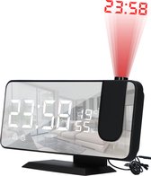 E-Quality® Wekkerradio Projector – USB Oplaadfunctie –Projectieklok – Alarmklok – FM Radio – Digitale Wekker – LED Display