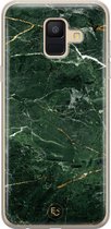 Hoesje geschikt voor Samsung Galaxy A6 (2018) - Marble jade green - Soft Case - TPU - Marmer - Groen - ELLECHIQ