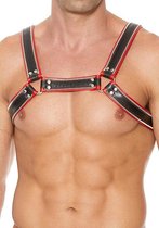 Z Series Chest Bulldog Harness - Leather - Black/Red -