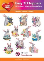 Easy 3D Topper Bloemen en konijnen