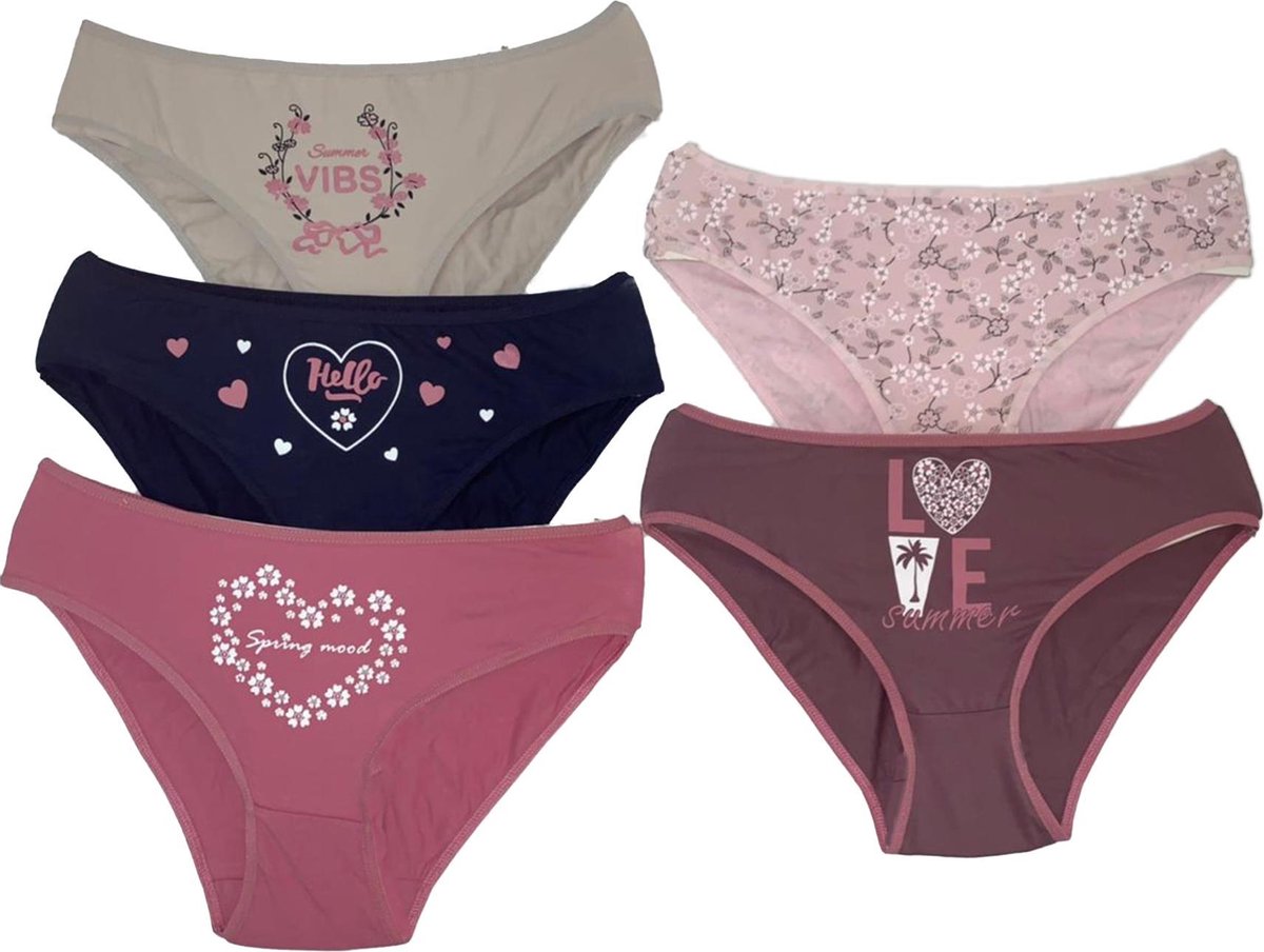 Dames Ondergoed- Katoenen ondergoed voor dames - Damesslipjes -  Damesondergoed, 6-pack