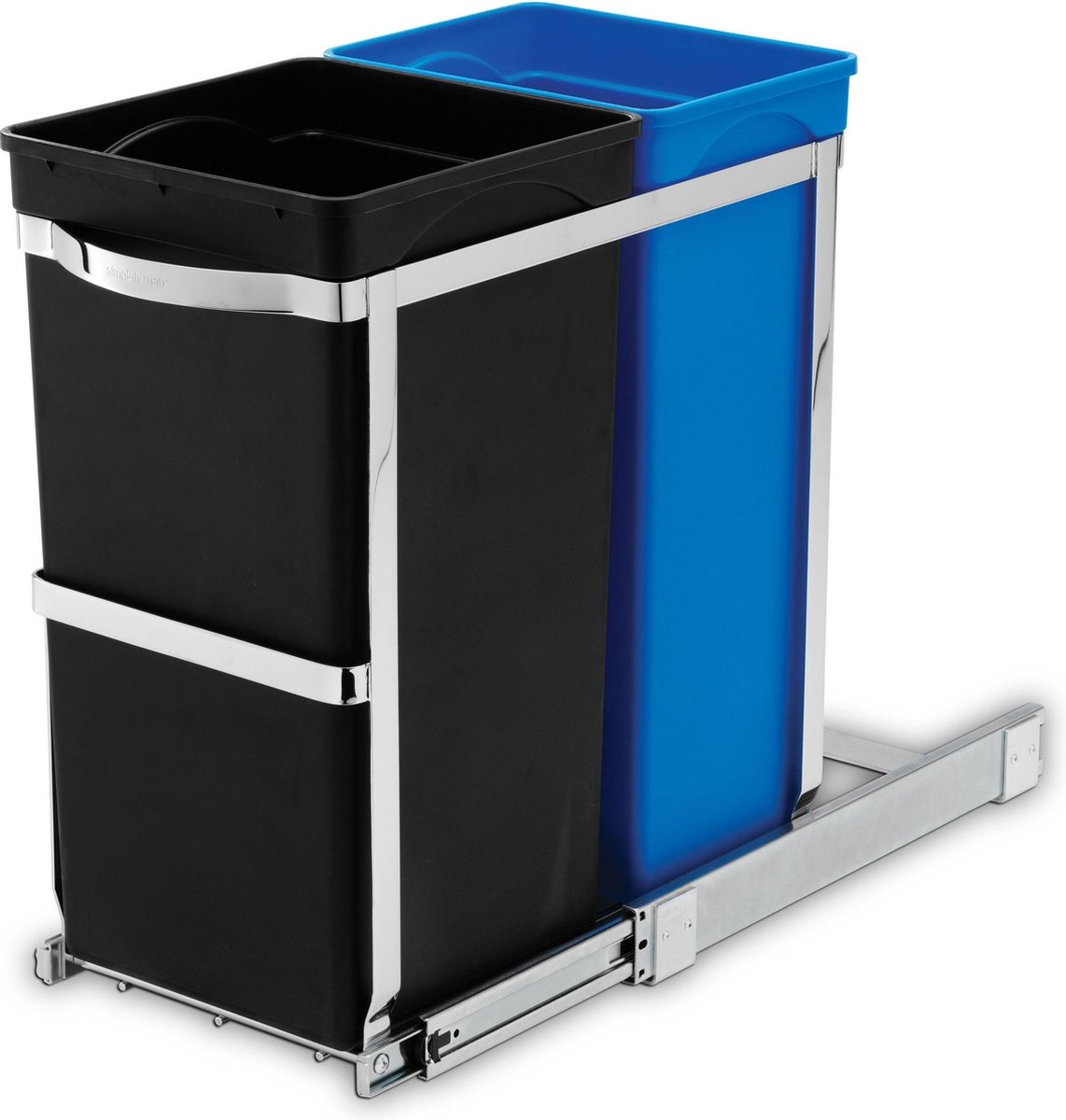 Simplehuman Prullenbak Pull Put Inbouw 20+15 l Zwart