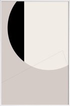 JUNIQE - Poster met kunststof lijst Black Side -20x30 /Grijs & Wit